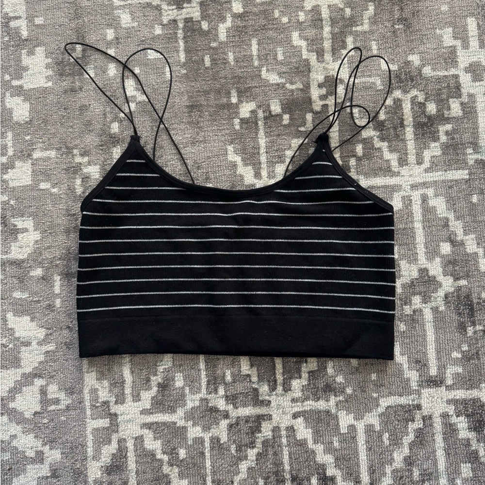 GUC Forever 21 M/L Black White Striped bralette